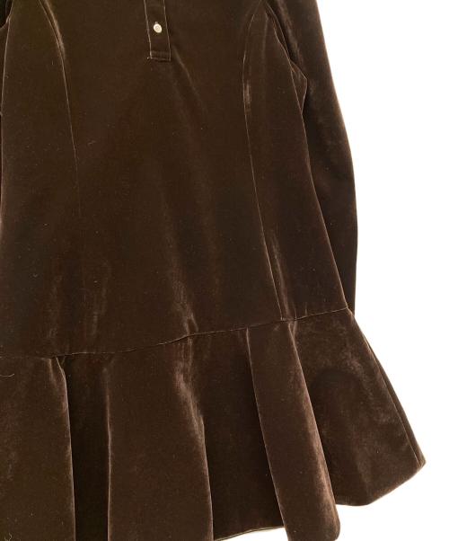 Rirandture（リランドチュール）Rirandture (リランドチュール) ベルベットカラーミニワンピース ブラウン サイズ:2の古着・服飾アイテム