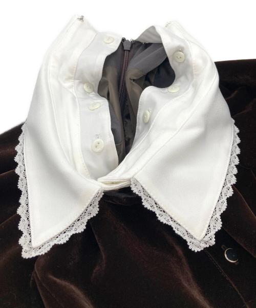 Rirandture（リランドチュール）Rirandture (リランドチュール) ベルベットカラーミニワンピース ブラウン サイズ:2の古着・服飾アイテム