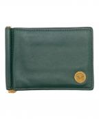 VERSACEヴェルサーチェ）の古着「2つ折りレザー財布」｜グリーン