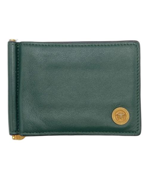 VERSACE（ヴェルサーチェ）VERSACE (ヴェルサーチェ) 2つ折りレザー財布 グリーン サイズ:-の古着・服飾アイテム