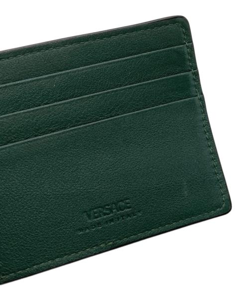 VERSACE（ヴェルサーチェ）VERSACE (ヴェルサーチェ) 2つ折りレザー財布 グリーン サイズ:-の古着・服飾アイテム