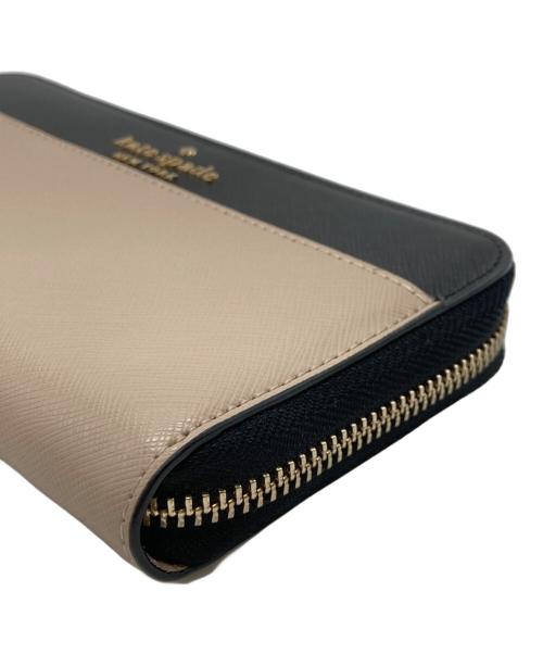 Kate Spade（ケイトスペード）Kate Spade (ケイトスペード) ステイシー カラーブロック ラージ コンチネンタル ウォレット ブラック×ベージュ サイズ:-の古着・服飾アイテム