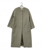 IENAイエナ）の古着「22AW ラムウールノーカラーロングコート」｜グレー