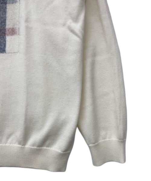 BLACK LABEL CRESTBRIDGE（ブラックレーベル クレストブリッジ）BLACK LABEL CRESTBRIDGE (ブラックレーベル クレストブリッジ) ロゴアイコンニット ホワイト サイズ:Lの古着・服飾アイテム