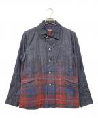 TAAKKターク）の古着「14AW Gradation Denim(グラデーション　デニム）」｜インディゴ×レッド