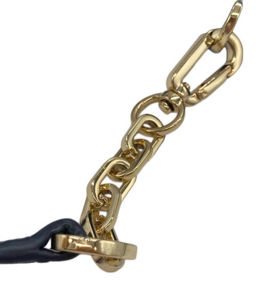 TORY BURCH（トリーバーチ）TORY BURCH (トリーバーチ) シボレザーフラップアイコンショルダーバッグ ネイビーの古着・服飾アイテム