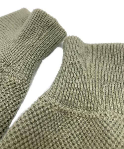 crepuscule（クレプスキュール）crepuscule (クレプスキュール) Moss Stitch Half Zip Polo オリーブ サイズ:2の古着・服飾アイテム