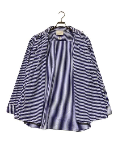 yokosakamoto（ヨウコサカモト）YOKOSAKAMOTO (ヨウコサカモト) THOMAS MASON DRESS SHIRT(トーマス・メイソン・ドレス・シャツ) ホワイト×ブルー サイズ:Lの古着・服飾アイテム