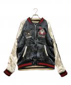 VANSON×T.F.O.Aバンソン×クローズ&ワースト〜武装戦線〜）の古着「リバーシブルサテンスカジャン」｜ホワイト×ブラック