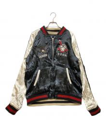 VANSON×T.F.O.A（バンソン×クローズ&ワースト〜武装戦線〜）の古着「リバーシブルサテンスカジャン」｜ホワイト×ブラック