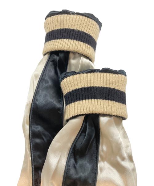 VANSON（バンソン）VANSON (バンソン) T.F.O.A (クローズ&ワースト〜武装戦線〜) リバーシブルサテンスカジャン ホワイト×ブラック サイズ:Lの古着・服飾アイテム