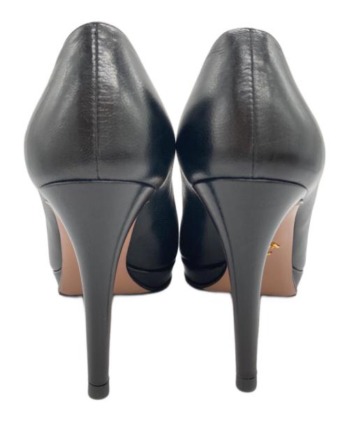 PRADA（プラダ）PRADA (プラダ) ポインテッドトゥヒールパンプス ブラック サイズ:22.5の古着・服飾アイテム