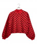 Karl Lagerfeldカール ラガーフェルド）の古着「ロゴアイコンボリュームスリーブニット」｜レッド