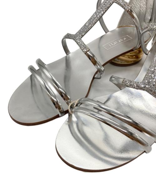 CASADEI（カサディ）CASADEI (カサディ) バックジップアンクルストラップサンダル シルバー×ゴールド サイズ:SIZE 36の古着・服飾アイテム