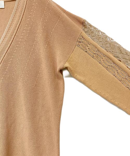 Mame Kurogouchi（マメクロゴウチ）Mame Kurogouchi (マメクロゴウチ) Mixed Knitted Fablic Dress ブラウン サイズ:不明の古着・服飾アイテム