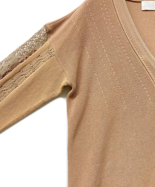 Mame Kurogouchi（マメクロゴウチ）Mame Kurogouchi (マメクロゴウチ) Mixed Knitted Fablic Dress ブラウン サイズ:不明の古着・服飾アイテム