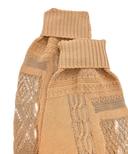 Mame Kurogouchi（マメクロゴウチ）Mame Kurogouchi (マメクロゴウチ) Mixed Knitted Fablic Dress ブラウン サイズ:不明の古着・服飾アイテム