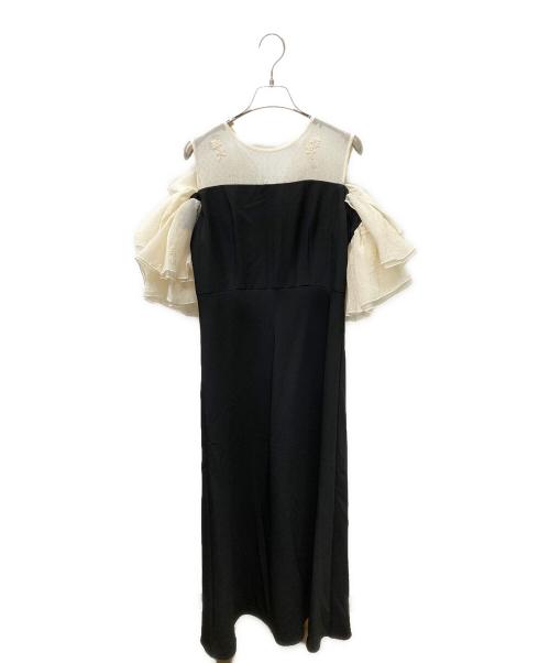 acka（エーシーケーエー）acka (エーシーケーエー) organdy frill dress ブラック サイズ:2の古着・服飾アイテム