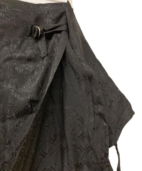 Y's（ワイズ）Y's (ワイズ) 総柄ウールブレンドラップスカート ブラック サイズ:不明の古着・服飾アイテム