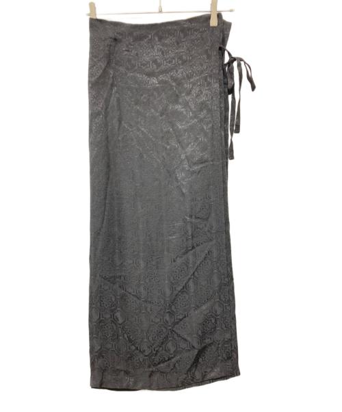 Y's（ワイズ）Y's (ワイズ) 総柄ウールブレンドラップスカート ブラック サイズ:不明の古着・服飾アイテム