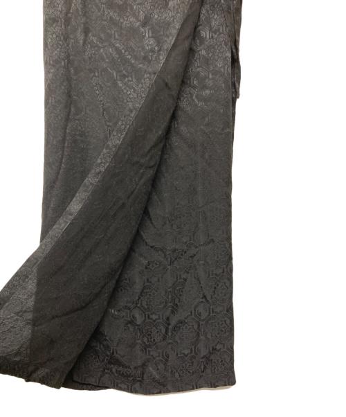 Y's（ワイズ）Y's (ワイズ) 総柄ウールブレンドラップスカート ブラック サイズ:不明の古着・服飾アイテム