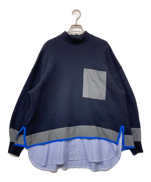 nagonstans（ナゴンスタンス）nagonstans (ナゴンスタンス) レイヤード風スウェットシャツ ネイビー サイズ:SIZE Mの古着・服飾アイテム
