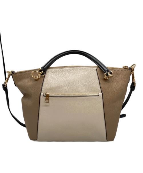 COACH（コーチ）COACH (コーチ) ケイシー サッチェル カラーブロック ベージュ×アイボリーの古着・服飾アイテム