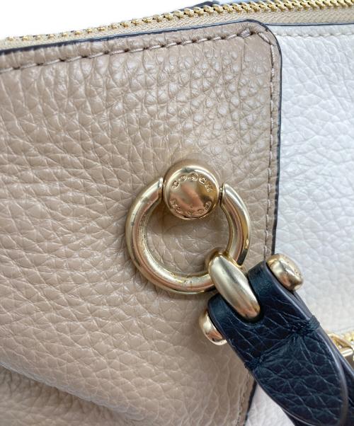 COACH（コーチ）COACH (コーチ) ケイシー サッチェル カラーブロック ベージュ×アイボリーの古着・服飾アイテム