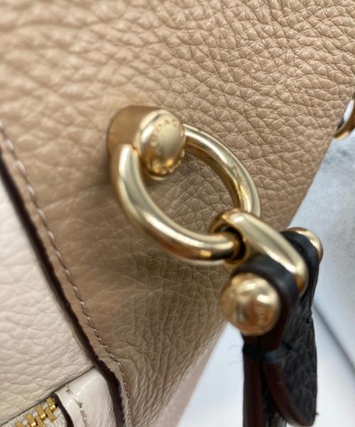 COACH（コーチ）COACH (コーチ) ケイシー サッチェル カラーブロック ベージュ×アイボリーの古着・服飾アイテム