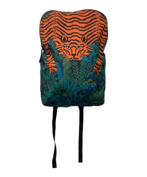 INOUI EDITIONS（イヌイエディションズ）INOUI EDITIONS (イヌイエディションズ) カスピトラ柄タイガーリュック ブルーの古着・服飾アイテム