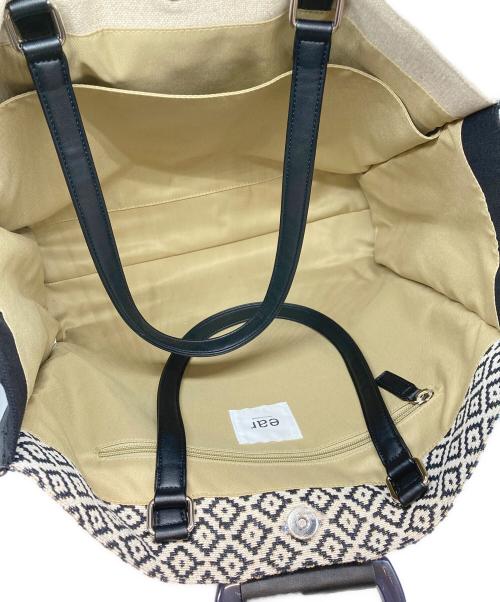 EAR（イア）EAR (イア) トートバッグ ベージュ×ブラックの古着・服飾アイテム