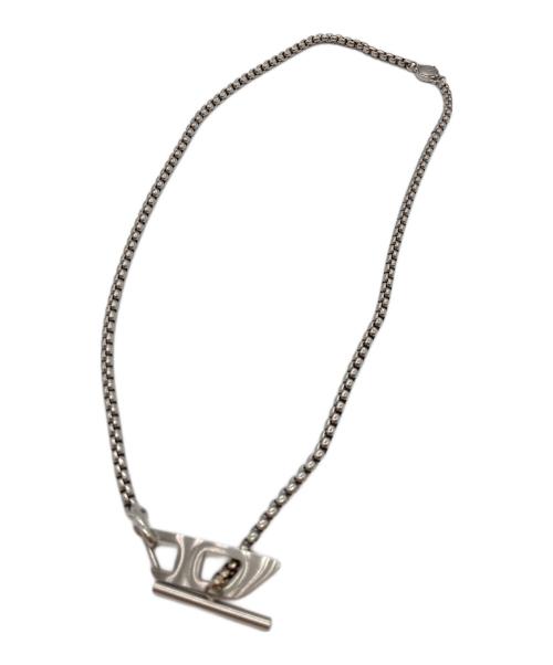 DIESEL（ディーゼル）DIESEL (ディーゼル) ロゴプレートネックレス シルバーの古着・服飾アイテム