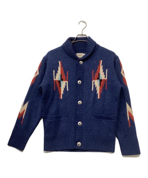 Pherrow's（フェローズ）Pherrow's (フェローズ) コンチョボタンネイティブニットカーディガン ネイビー サイズ:SIZE38の古着・服飾アイテム