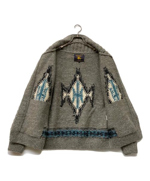 Pherrow's（フェローズ）PHERROW'S (フェローズ) ネパール ヒマラヤ ハンドメイド ニットカーディガン グレー サイズ:Lの古着・服飾アイテム