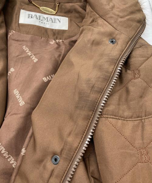 BALMAIN（バルマン）BALMAIN (バルマン) ファー付きダウンコート ブラウン サイズ:SIZE9の古着・服飾アイテム