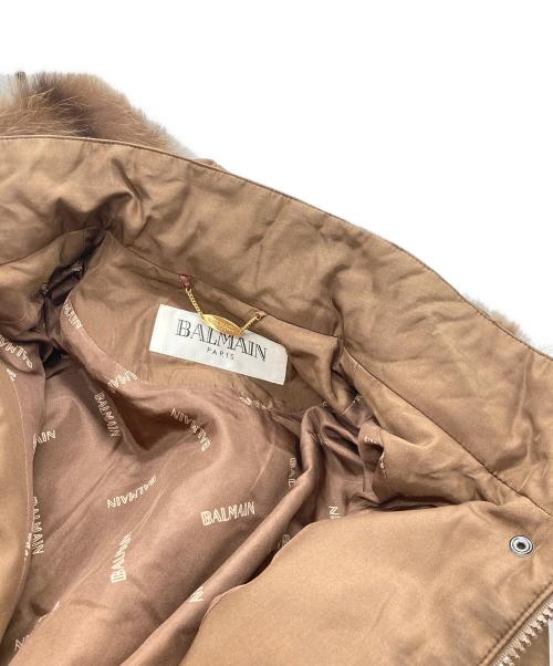 BALMAIN（バルマン）BALMAIN (バルマン) ファー付きダウンコート ブラウン サイズ:SIZE9の古着・服飾アイテム