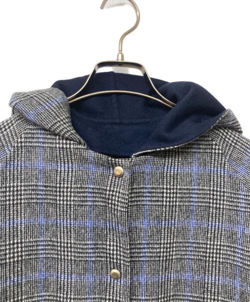 DRAWER（ドゥロワー）DRAWER (ドゥロワー) グレンチェックコート ネイビー サイズ:36の古着・服飾アイテム