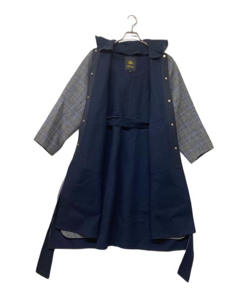 DRAWER（ドゥロワー）DRAWER (ドゥロワー) グレンチェックコート ネイビー サイズ:36の古着・服飾アイテム