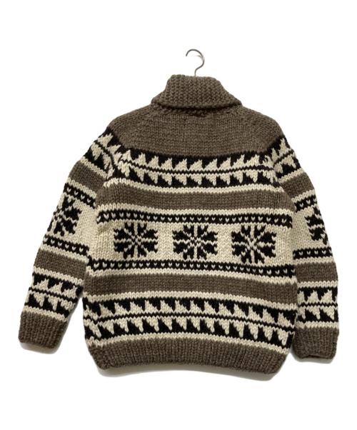 KANATA（カナタ）KANATA (カナタ) 50s ヴィンテージ復刻カウチンニットカーディガン ブラウン×ホワイト サイズ:不明の古着・服飾アイテム