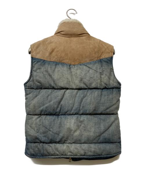 ISAMU KATAYAMA BACKLASH（イサムカタヤマ・バックラッシュ）ISAMU KATAYAMA BACKLASH (イサムカタヤマ・バックラッシュ) 13AW USED加工デニムベスト ベージュ×ブラウン サイズ:Mの古着・服飾アイテム