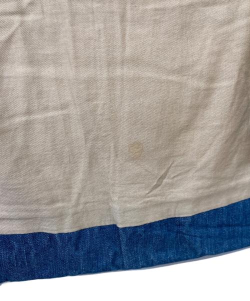 ISAMU KATAYAMA BACKLASH（イサムカタヤマ・バックラッシュ）ISAMU KATAYAMA BACKLASH (イサムカタヤマ・バックラッシュ) 13AW USED加工デニムベスト ベージュ×ブラウン サイズ:Mの古着・服飾アイテム