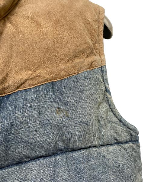 ISAMU KATAYAMA BACKLASH（イサムカタヤマ・バックラッシュ）ISAMU KATAYAMA BACKLASH (イサムカタヤマ・バックラッシュ) 13AW USED加工デニムベスト ベージュ×ブラウン サイズ:Mの古着・服飾アイテム