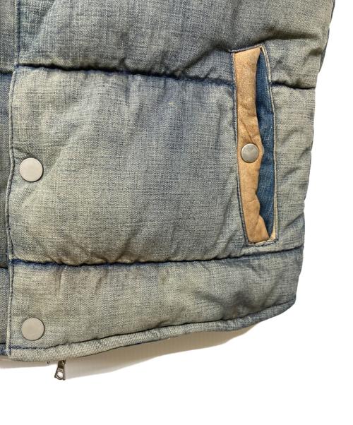 ISAMU KATAYAMA BACKLASH（イサムカタヤマ・バックラッシュ）ISAMU KATAYAMA BACKLASH (イサムカタヤマ・バックラッシュ) 13AW USED加工デニムベスト ベージュ×ブラウン サイズ:Mの古着・服飾アイテム
