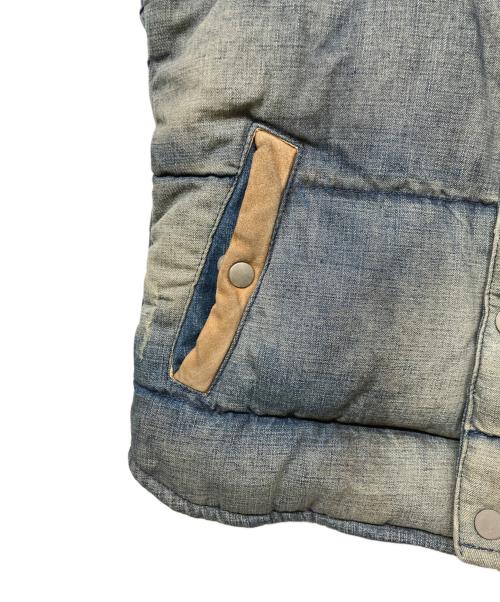 ISAMU KATAYAMA BACKLASH（イサムカタヤマ・バックラッシュ）ISAMU KATAYAMA BACKLASH (イサムカタヤマ・バックラッシュ) 13AW USED加工デニムベスト ベージュ×ブラウン サイズ:Mの古着・服飾アイテム