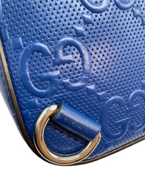 GUCCI（グッチ）GUCCI (グッチ) GGエンボス クロスボディ ブルーの古着・服飾アイテム