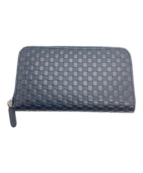GUCCI（グッチ）GUCCI (グッチ) ラウンドジップウォレット ネイビーの古着・服飾アイテム