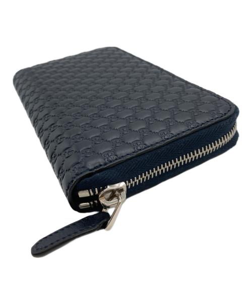 GUCCI（グッチ）GUCCI (グッチ) ラウンドジップウォレット ネイビーの古着・服飾アイテム
