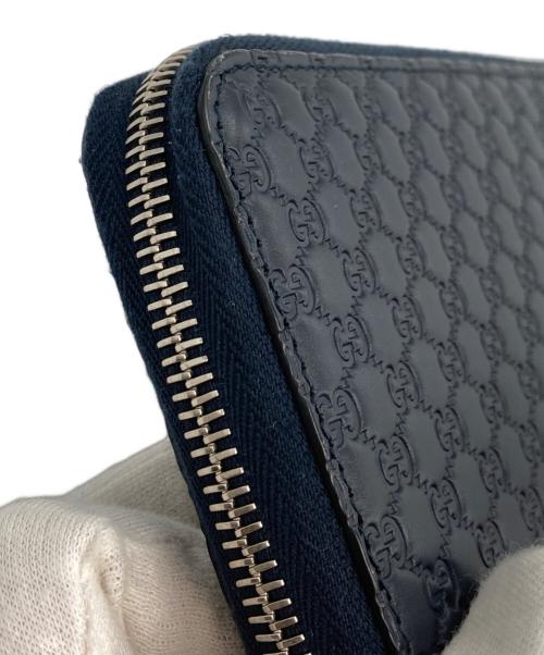 GUCCI（グッチ）GUCCI (グッチ) ラウンドジップウォレット ネイビーの古着・服飾アイテム