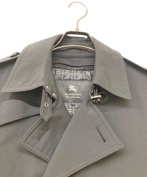 BURBERRY BLACK LABEL（バーバリーブラックレーベル）BURBERRY BLACK LABEL (バーバリーブラックレーベル) 裏地チェックライナー付きトレンチコート ブラック サイズ:Mの古着・服飾アイテム