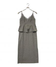 JUSGLITTY（ジャスグリッティー）の古着「25AW ペプラムキャミジャンパースカート」｜ブラウン